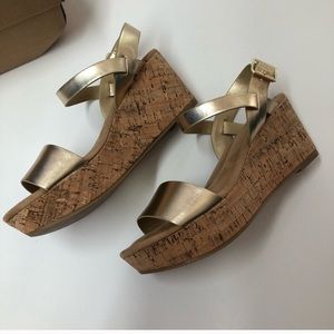 Gold platform sandals